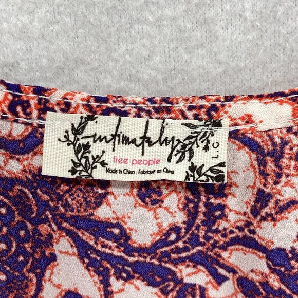 FREE PEOPLE Dress L Intimately Emily Paisley Floral Slip Mini Purple - Picture 5 of 12